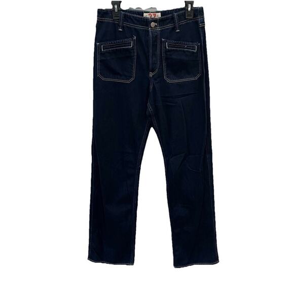 We The Free Denim - We The Free Blue Button Fly Straight Leg Denim Jeans Women’s Size 27 OB1084373